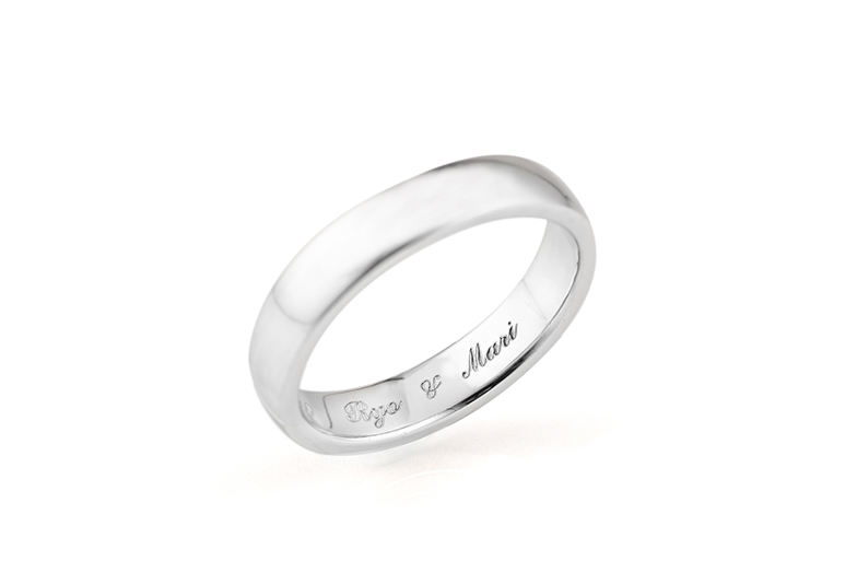 プラチナシンプル結婚指輪4mm幅広