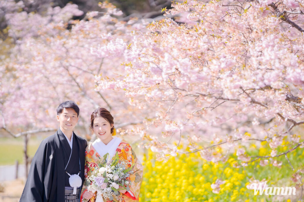 【静岡浜松前撮り】3月4月の前撮りなら奥浜名湖で　陽気な気候のなか桜に包まれて撮影しませんか？