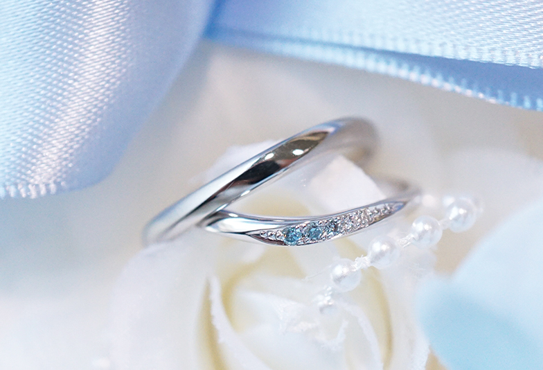 浜松市　結婚指輪　ブルーダイヤモンド