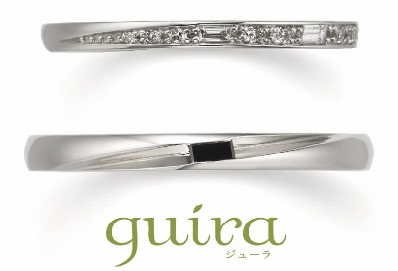 【姫路市】四角のダイヤモンドが特徴的な「guira」の結婚指輪