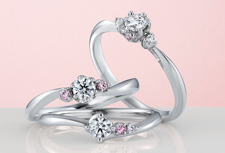 【郡山市】淡いカラーダイヤがかわいい婚約指輪！CAFERINGのおすすめ