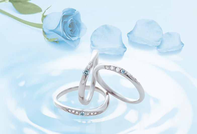 【静岡市】結婚指輪にサムシングブルーを取り入れて。花嫁を幸福に導くおまじない