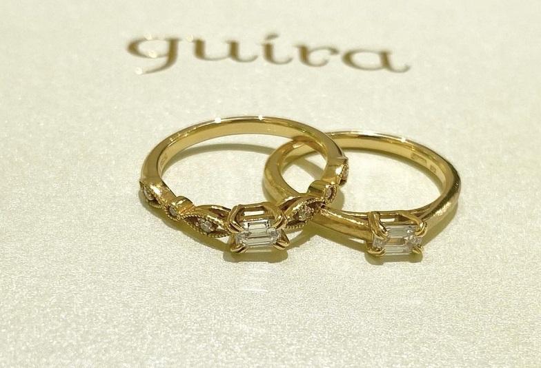 【京都】おしゃれ花嫁が選ぶエメラルドカットダイヤモンドの婚約指輪