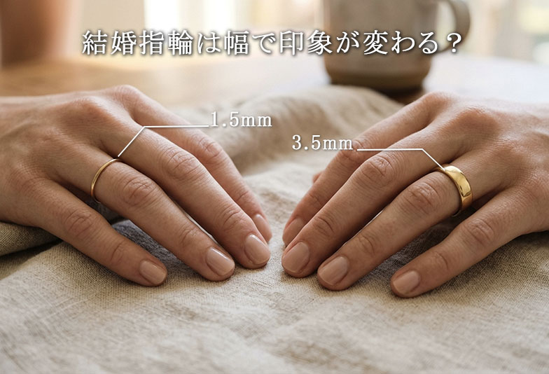 【長崎市】結婚指輪の幅で印象が変わる。細め・太めを比べてみました！